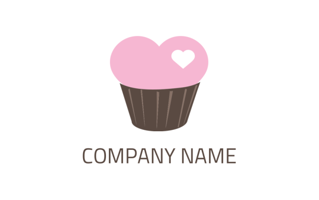 create a dating logo with a heart shape muffin 