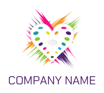 logo created from heart paint palette in colorful brushstrokes 