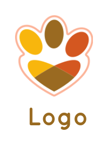 make a pet logo maker heart shaped abstract paw