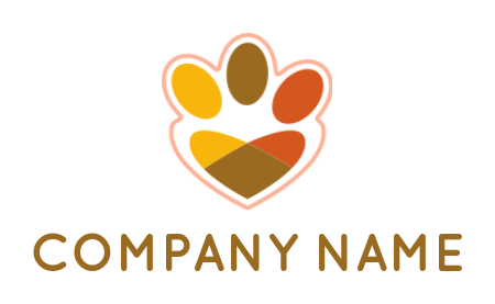 pet logo maker heart shaped abstract paw - logodesign.net