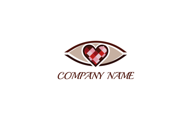 gemstones logo online heart gem inside an eye shape - logodesign.net