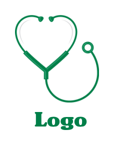create a medical logo heart shaped stethoscope