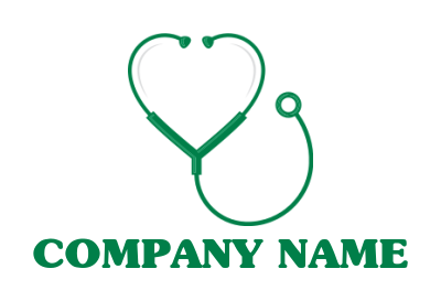 create a medical logo heart shaped stethoscope