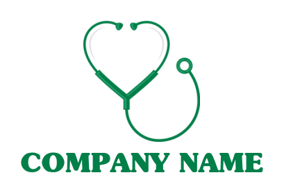 create a medical logo heart shaped stethoscope