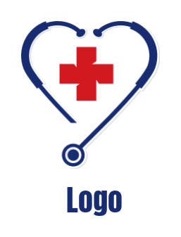 heart shaped stethoscope with sign | Template by LogoDesign.net