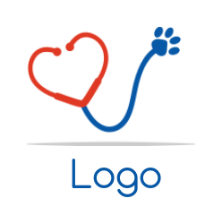 medical logo icon heart stethoscope with paw - logodesign.net