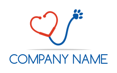 medical logo icon heart stethoscope with paw - logodesign.net