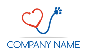 medical logo icon heart stethoscope with paw - logodesign.net