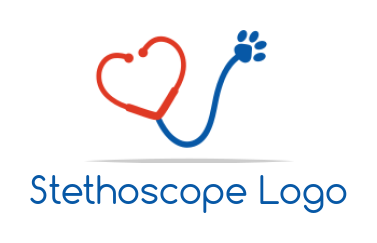 medical logo icon heart stethoscope with paw - logodesign.net