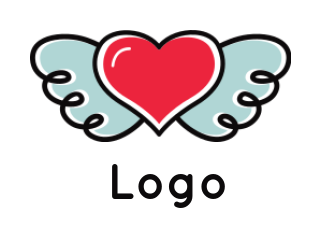 dating logo icon heart with wings - logodesign.net