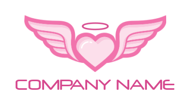 create a dating logo heart with wings and halo