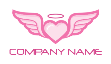 dating logo symbol Heart with wings and halo - logodesign.net