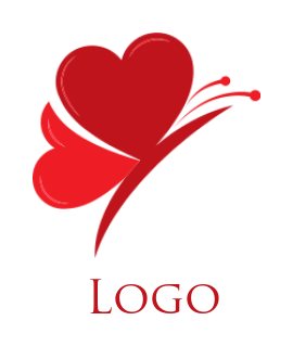 generate a dating logo hearts forming butterfly