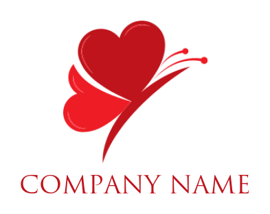 generate a dating logo hearts forming butterfly