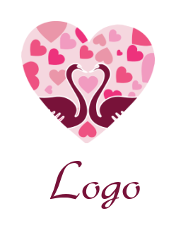 dating logo hearts forming heart shape in swan