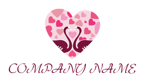 dating logo hearts forming heart shape in swan