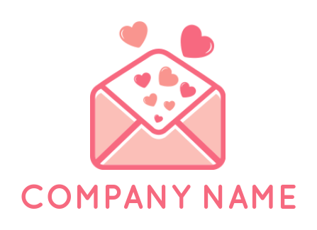 dating logo illustration hearts from envelope - logodesign.net