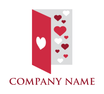 dating logo online hearts inside greeting card