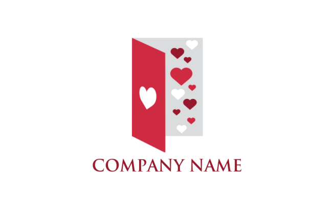dating logo online hearts inside greeting card