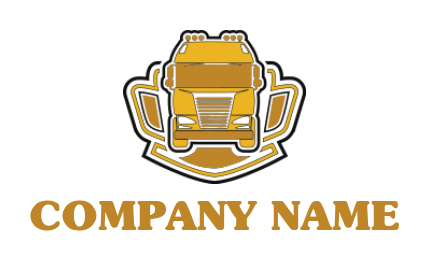 create a transportation logo heavy trailer truck