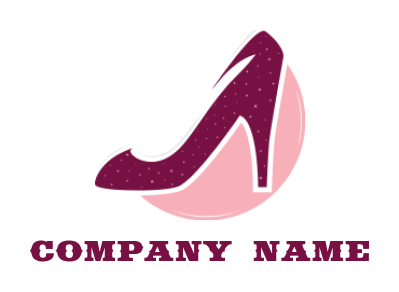 create shoe logo with heel with circle 