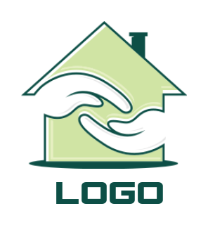 create an insurance logo helping hands in home