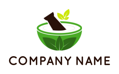 pharmacy logo maker herbal mortar and pestle - logodesign.net