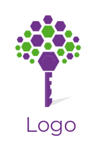 real estate logo hexagon shapes with key