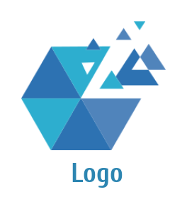 marketing logo image hexagon with triangle pixels - logodesign.net