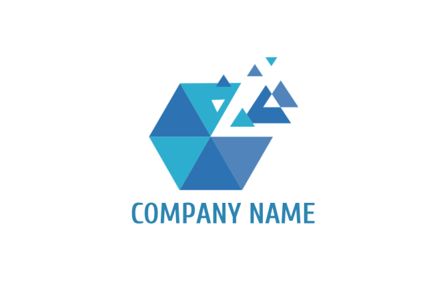 marketing logo image hexagon with triangle pixels - logodesign.net