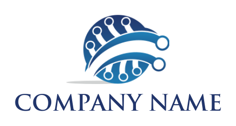 create an IT logo hi-tech circle with swoosh