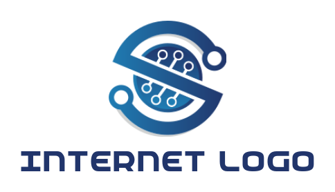 make an IT logo maker hi-tech circuit letter S