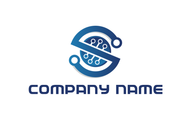 IT logo maker hi-tech circuit letter S - logodesign.net