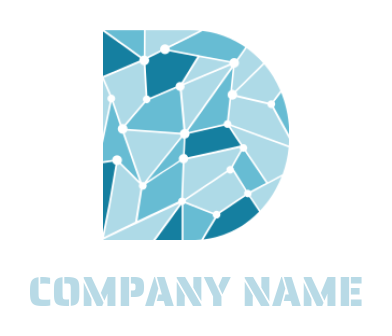 Letter D logo icon hi-tech wires forming letter D