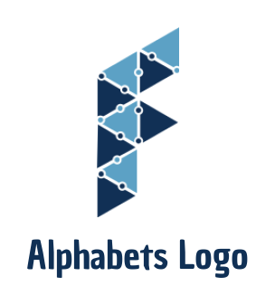 Letter F logo template hi-tech wires forming letter F