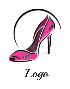 high heel shoe icon with swoosh 
