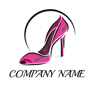 design a fashion logo high heel shoe with swoosh