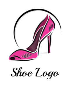 design a fashion logo high heel shoe with swoosh