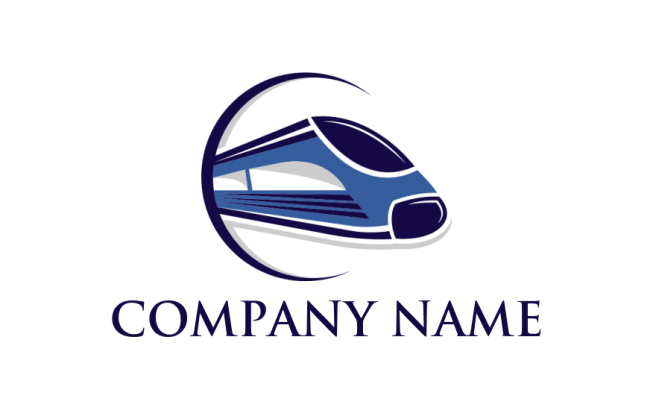 transportation logo template high speed bullet train in swoosh ...