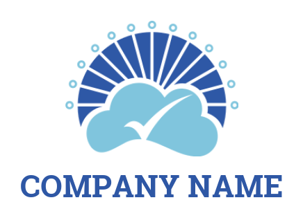 design an IT logo hitech cloud with check