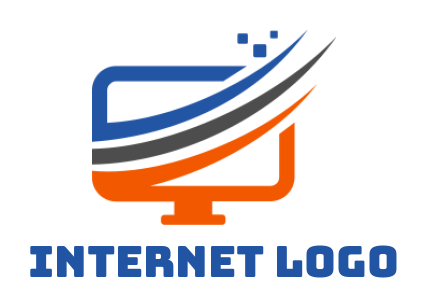 make an IT logo hitech monitor with swoosh 