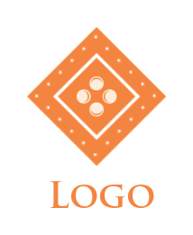 apparel logo icon holes inside rhombus button