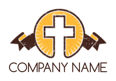 religious logo online holy cross with ribbon for religion logo - logodesign.net