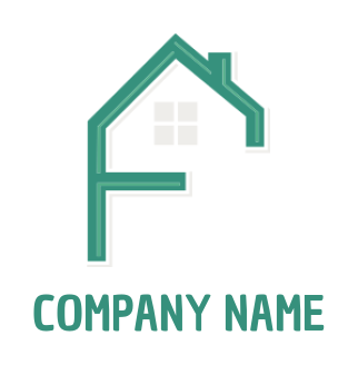 Design a Letter F logo home with windows in letter F 