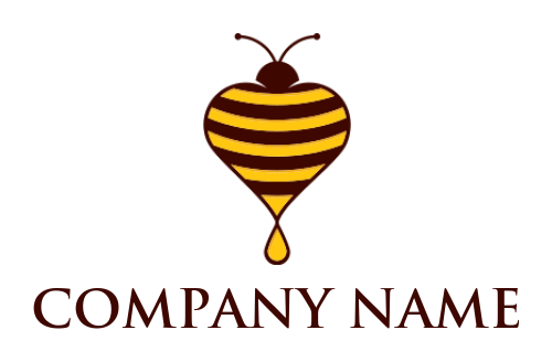 childcare logo of honey bee forming heart shape