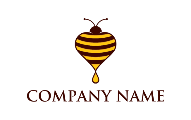 childcare logo icon honey bee forming heart shape - logodesign.net