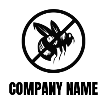 animal logo honey bee inside prohibition sign