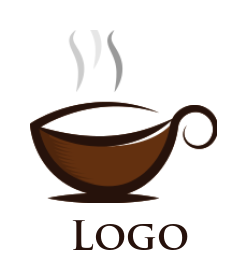 generate a food logo of hot cup of tea
