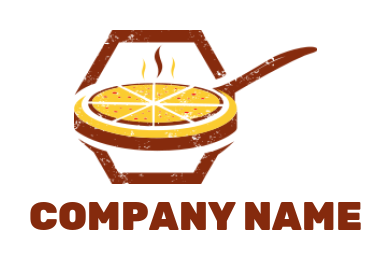 restaurant logo template hot Italian restaurant pizza in pan 