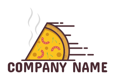 hot slice of pizza for take-away logo sample